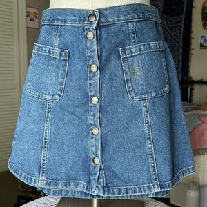 UO Snap Down Denim Skirt